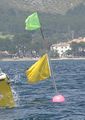 A buoy used as turn marker for sailing races.