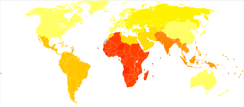 ملف:Gonorrhoea world map - DALY - WHO2002.svg