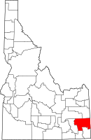 Map of Idaho highlighting كاريبو