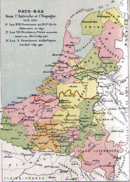 ملف:Map of the Habsburg Netherlands by Alexis-Marie Gochet.png