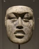 Mask; c. 900-500 BCE; jadeite; Dallas Museum of Art (Dallas, Texas, US)