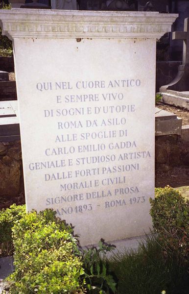 ملف:§Gadda, Carlo Emilio (1893-1973) - Tomba al Cimitero acattolico, Roma - Foto di Massimo Consoli 01-4-2006 01.jpg