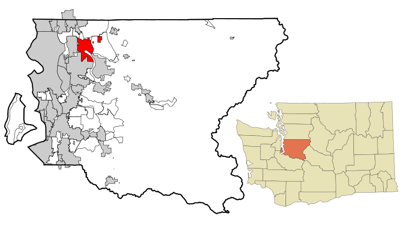 ملف:King County Washington Incorporated and Unincorporated areas Redmond Highlighted.svg