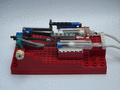 A functional steam engine made from LEGO pieces