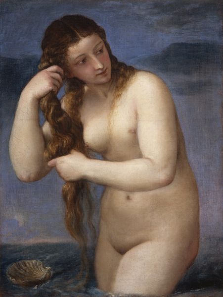 ملف:TITIAN - Venus Anadyomene (National Galleries of Scotland, c. 1520. Oil on canvas, 75.8 x 57.6 cm).jpg