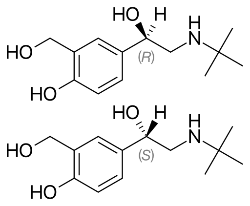 ملف:(R)- and (S)-salbutamol.svg