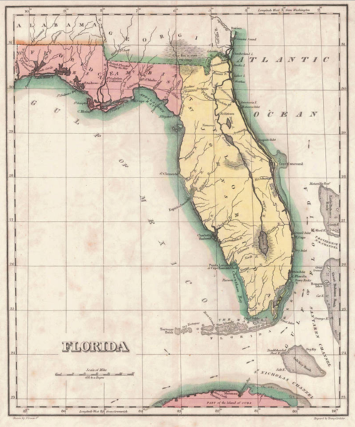 ملف:1822 Geographical, Statistical, and Historical Map of Florida by Henry Charles Carey, Isaac Lea and Fielding Lucas.png