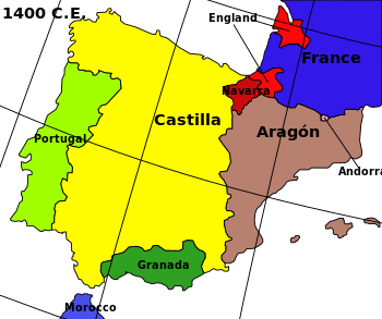 Navarre's boundaries in the year 1400 ██ Navarre