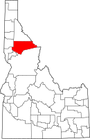 Map of Idaho highlighting كليرواتر