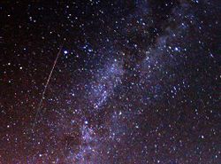 Perseid meteor and Milky Way in 2009.jpg