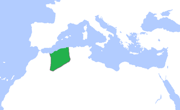 دولة عبد الواد (أو الزيانيين) (أخضر)، ح. 1300-1500.