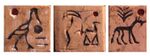 Designs on some of the labels or token from Abydos, Egypt, carbon-dated to circa 3400–3200 BC.[15][63] They are virtually identical with contemporary clay tags from Uruk, Mesopotamia.[67]