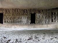 Wall carvings at Kanheri Caves