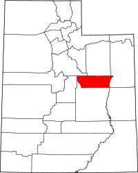Map of Utah highlighting كربون