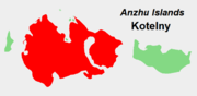 موقع جزيرة كوتلني في مجموعة آنژو.