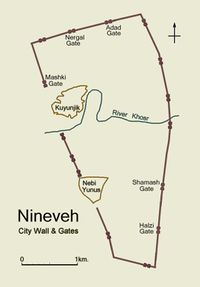 خريطة نينوى يبين موقع البوابة