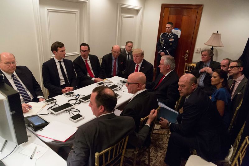 ملف:President Donald Trump receives a briefing on a military strike.jpg