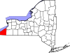 State map highlighting Chautauqua County