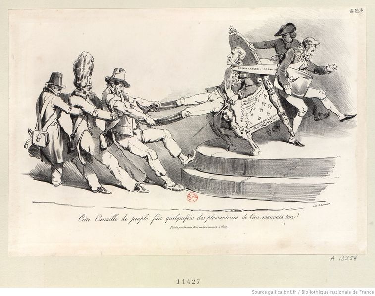 ملف:Polignac and a Jesuit trying to save Charles X 1830.jpg