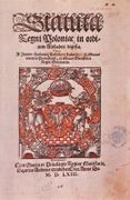 1. Statuta Regni Poloniae in ordinem alphabeti digesta (Statutes of the Polish Kingdom, Arranged in Alphabetical Order), 1563.