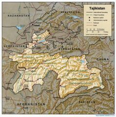 Map of Tajikistan showing the border with China and road through Uzbel/Kyzyl-Dzhiik Pass (2001)