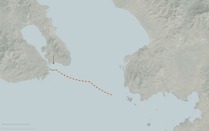 خط مسير قارب خفر السواحل اليوناني قبل تركه اللاجئين وسط البحر