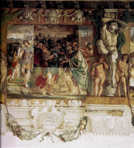 ملف:Romolo dedica a Giove Feretrio le spoglie del re Acrone.jpg
