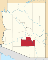 Map of Arizona highlighting بينال