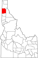 Map of Idaho highlighting كوتيناي