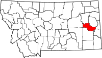 Map of Montana highlighting برايري