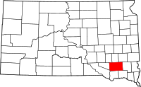 Map of South Dakota highlighting هوتشينسون