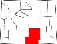 Map of Wyoming highlighting كربون