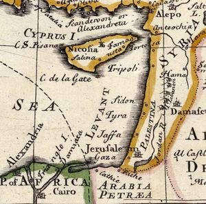 A detailed map of Palestine from the century