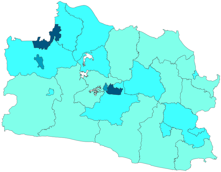 ملف:West Java cities regencies HDI 2020.svg