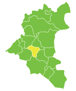 موقع ناحية داعل في محافظة درعا.