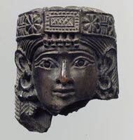 Female head, probably from a statuette, Syrian style