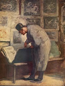 عاشق المطبوعات. لوحة، ح.1857-1860.