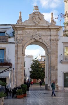 Entrance to the historic center of Martina Franca (TA), Santo Stefano arch