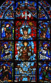 تفصيلة لنافذة مريم العذراء الزرقاء, كاتدرائية شارتر (القرن 12)