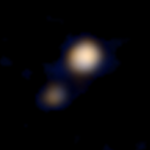 April 2015: Pluto and Charon – first color image taken by Ralph during AP1 on April 9, 2015[19][20]