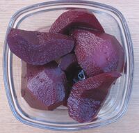 Pears simmered in red wine