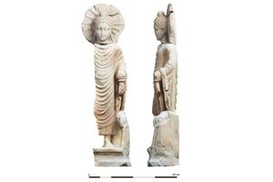 تمثال بوذا الذي اكتشف في معبد مدينة برنيس في مصر