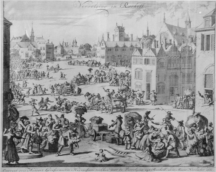 ملف:Expulsion from La Rochelle of 300 Protestant famillies Nov 1661 Jan Luiken 1649 1712.jpg