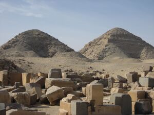 Photograph of two pyramids at Abusir