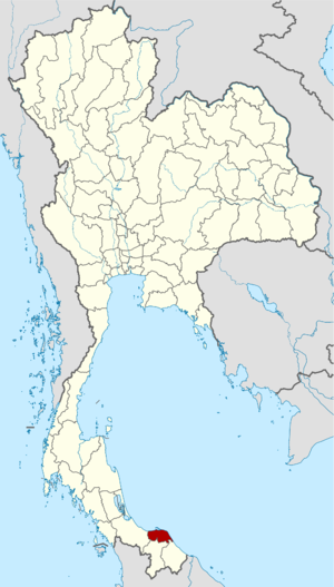 خريطة محافظات تايلند موضح عليها محافظة پاتاني