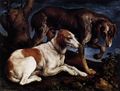 كلبا صيد (1548-49)، اللوڤر، باريس.