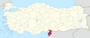 موقع محافظة هاتاي في تركيا