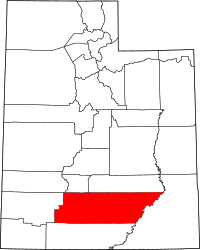 Map of Utah highlighting غارفيلد