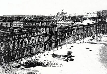 Palace facade after the arson