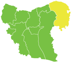 موقع منطقة عين العرب في محافظة حلب